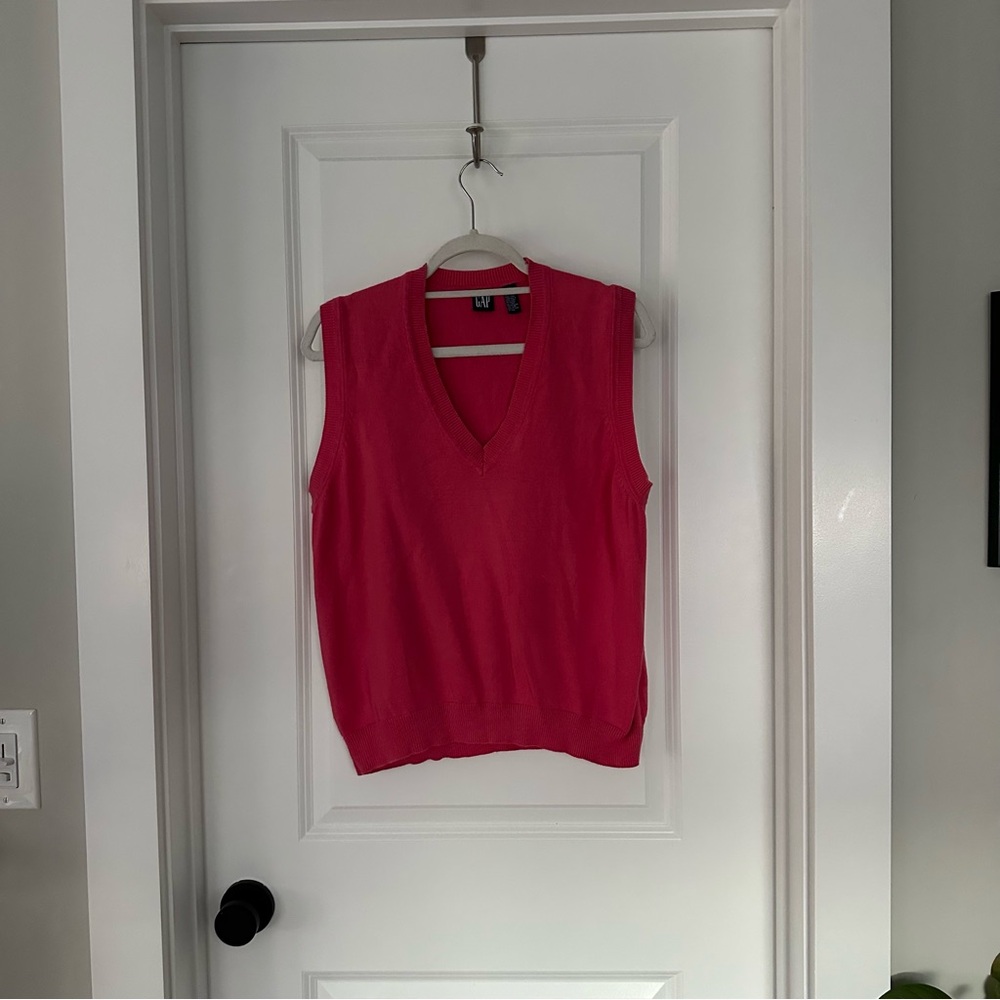 GAP Pink V-Neck Sweater Vest